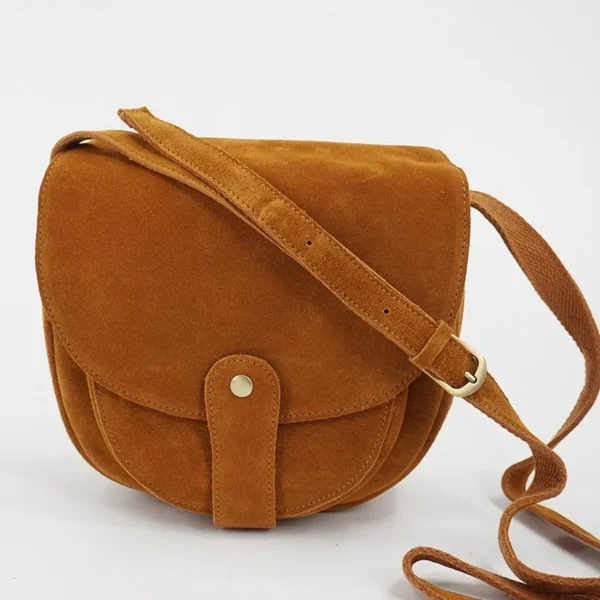 Sac Bandouliere Daim Camel 3 1