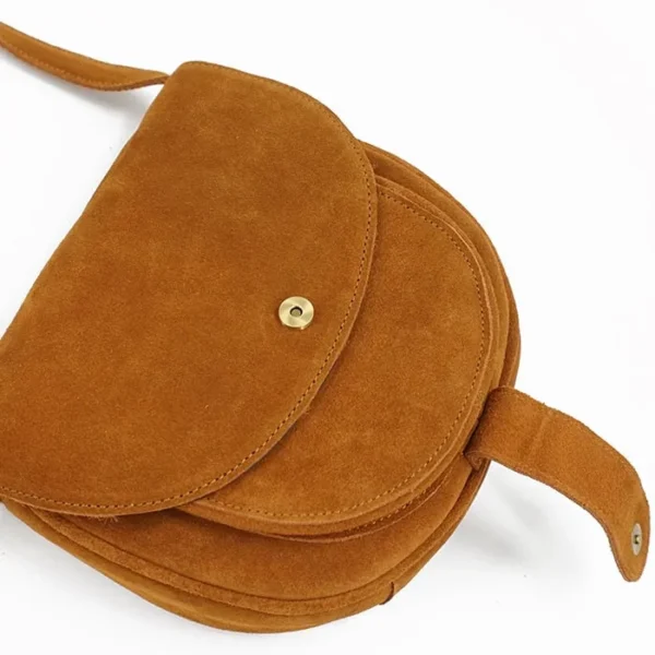 Sac Bandouliere Daim Camel 4 1
