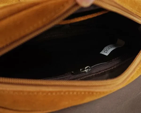 Sac Bandouliere Daim Camel 5 1