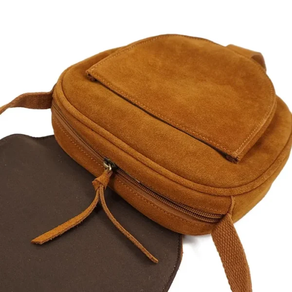 Sac Bandouliere Daim Camel 6 1