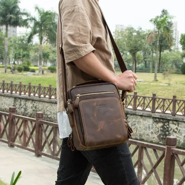 Sac Bandouliere Homme Marron 5 1