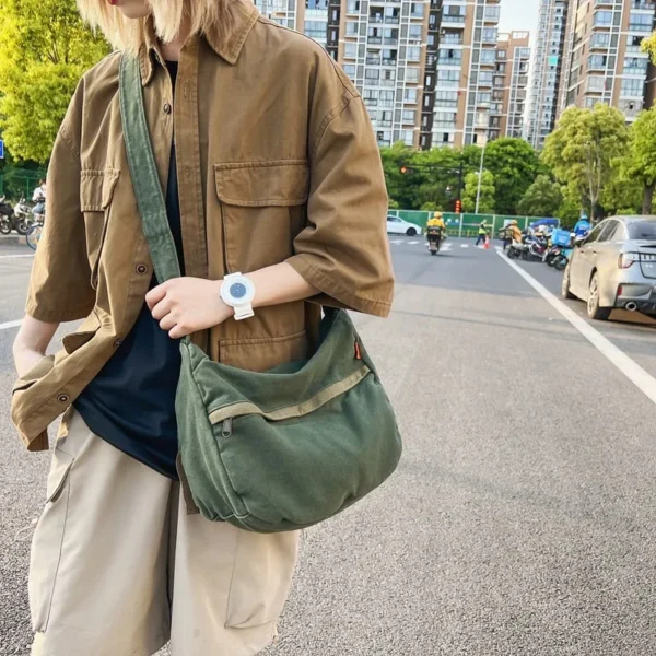 Sac Besace Toile Kaki Femme 11 1